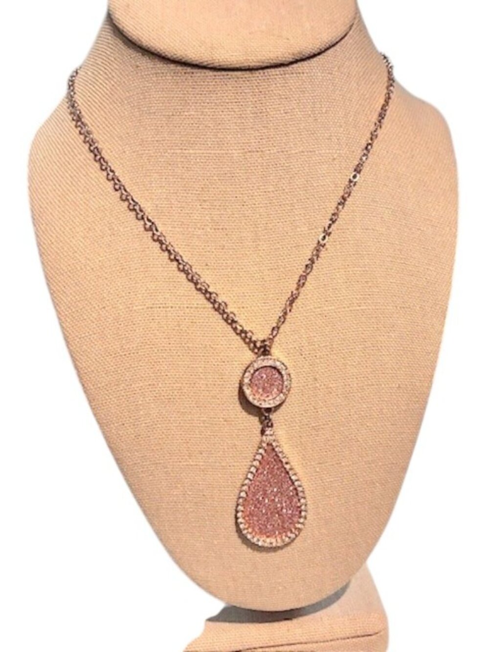 Rose Gold Teardrop Fashion Pendant Necklace